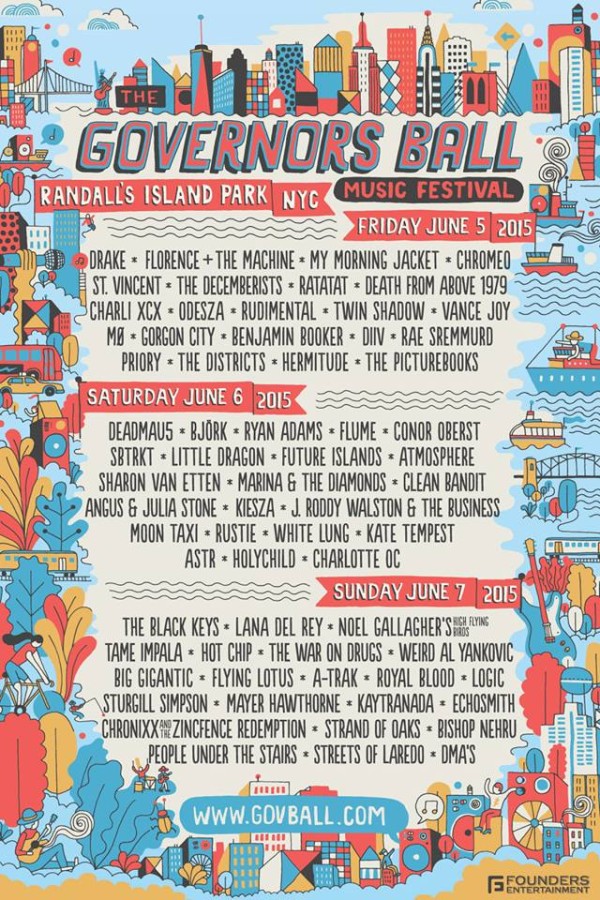 Governors Ball 2015: By Day Line-Up
