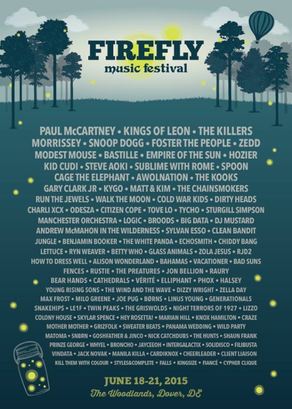 2015 Firefly Festival Line-Up