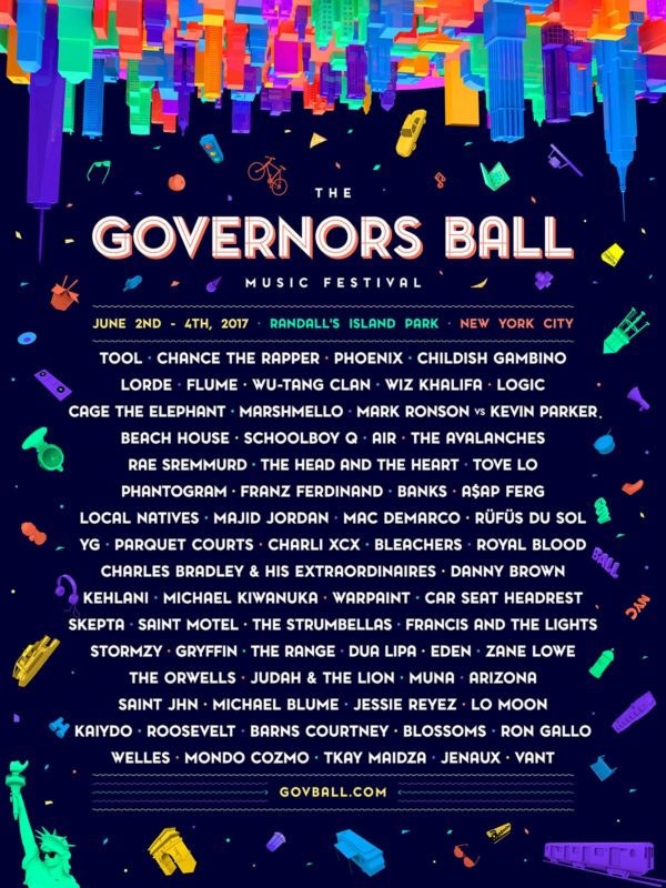 2017 Governors Ball Line-up Announced