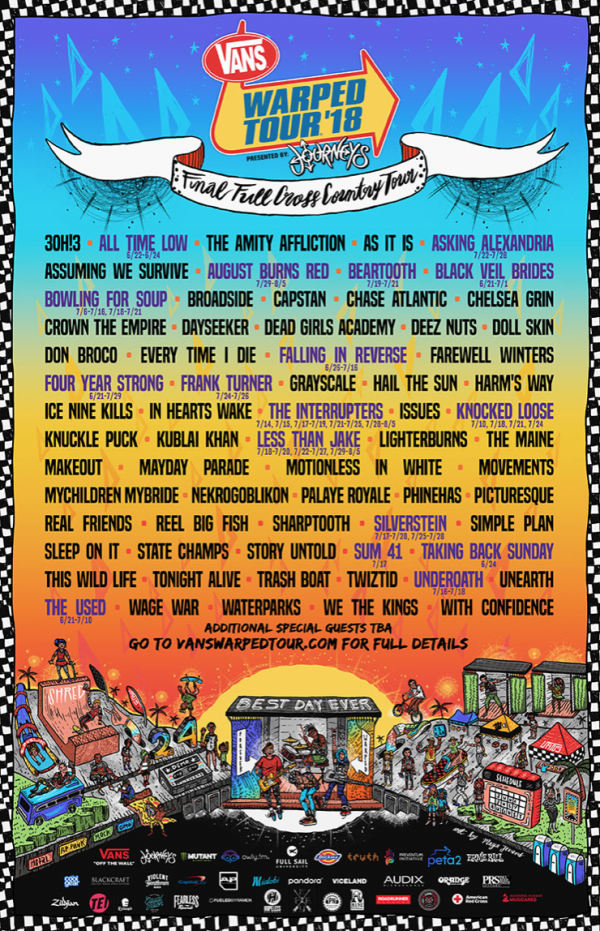 Final Warped Tour Line-up Revealed