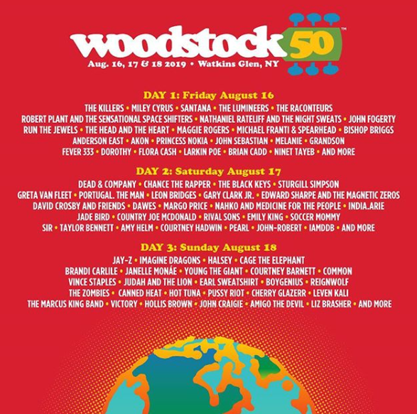 Woodstock 50 Reveals Line-Up